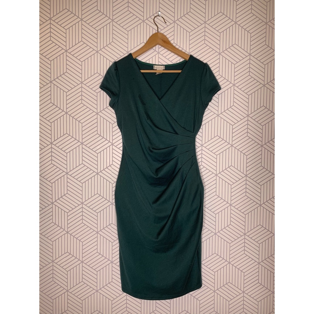 Klaxons green ruched waist Dress
